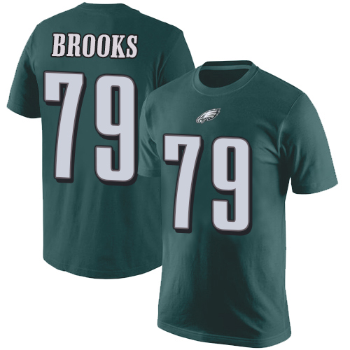 Men Philadelphia Eagles #79 Brandon Brooks Green Rush Pride Name and Number NFL T Shirt